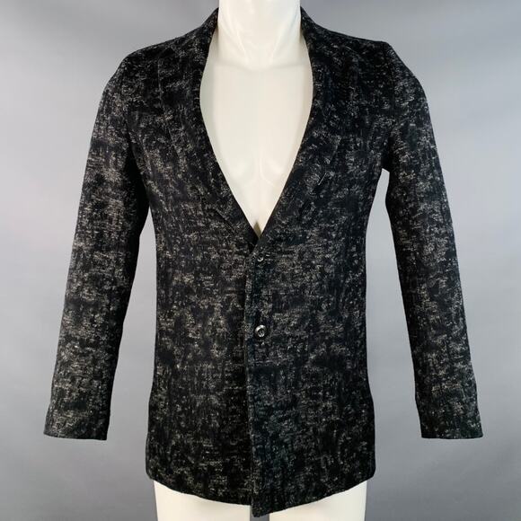 ATTACHMENT Size S Black Grey Textured Wool Jacket - Picture 2 of 7